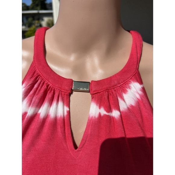 Calvin Klein Watermelon Pink Tie Dye Stretch Jersey Maxi or Midi Dress Size XS - Picture 6 of 9